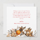 Kerstcitrus krans gedroogde Sinaasappels Elegant Feestdagenkaart (Achterkant)