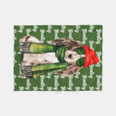 KerstCocker Spaniel Santa Dog's naam Fleece Deken (Voorkant (Horizontaal))