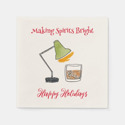 Kerstcocktail Beverage Napkins Servet (Voorkant)