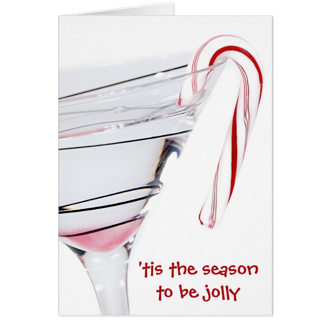 Kerstcocktail met snoepriet op wit (Voorkant)
