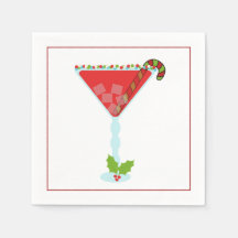 Kerstcocktail Napkin met martini, olijfolie en