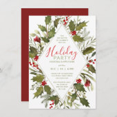 Kerstcocktail Waterverf Holly Kaart (Voorkant / Achterkant)