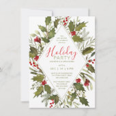 Kerstcocktail Waterverf Holly Kaart (Voorkant)