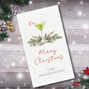 Kerstcocktailparty Martini Gast Handdoeken Servet