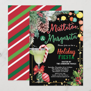 Kerstcocktailparty Mistletoe en Margarita Kaart