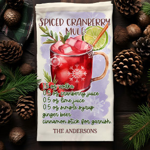 Kerstcocktailrecept voor Gekruide Cranberry Mule Theedoek