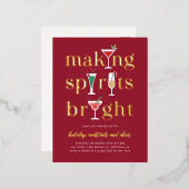 Kerstcocktails Folie feestdag Briefkaart kerstfees (Voorkant / Achterkant)