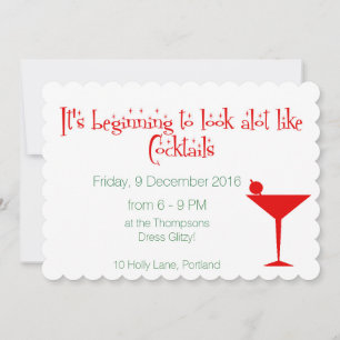 Kerstcocktails Retro 50s stijl Feestdagenkaart