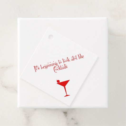 Kerstcocktails Retro 50s stijlpapier luiers Bedankjes Labels (In situ)