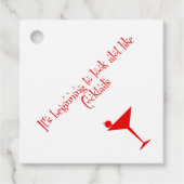 Kerstcocktails Retro 50s stijlpapier luiers Bedankjes Labels (Voorkant)