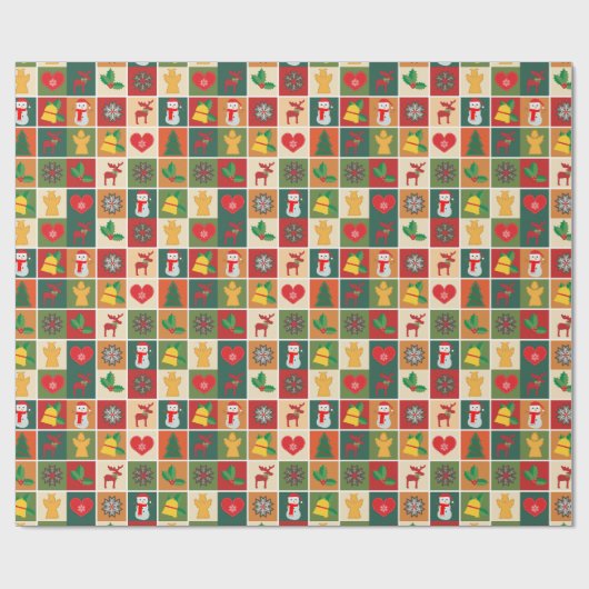 kerstcollage cadeaupapier (Vlak)