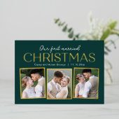 Kerstcollage ECHTE FOLIE Kerstfoto kaart (Staand Voorkant)