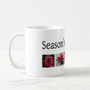 Kerstcollage in rood koffiemok