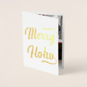 Kerstcollage Merry Ho Ho Red Folie Kaarten (Voorkant)