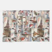  kerstcollage op de winter theedoek (Horizontaal)