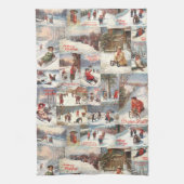  kerstcollage op de winter theedoek (Verticaal)