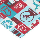 Kerstcollage (rood/blauw) korte tafelloper (Hoek)