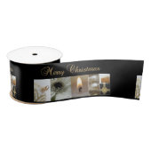 Kerstcollage zwart, wit en goud lint (Spoel)