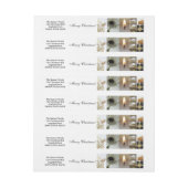 Kerstcollage zwart, wit en goud omwikkelbaar adreslabel (Vel)