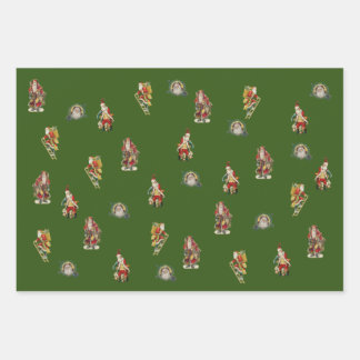 kerstcollages — papierbladen voor het verpakken inpakpapier vel