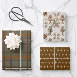 kerstCollectie | Groene Pset, Floral, Cedar Inpakpapier Vel