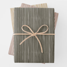 kerstCollectie | Stripes Green, Red, Gold Inpakpapier Vel