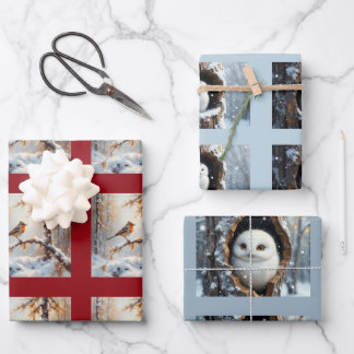 Kerstcollectie wilde vogels inpakpapier vel