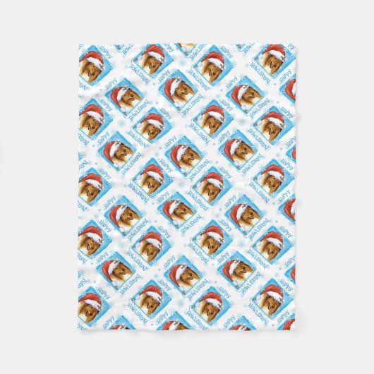 Kerstcollie Fleece Blanket Deken (Voorkant)
