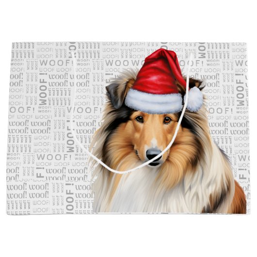 Kerstcollie Hondenliefhebber Wof Wordvakantie Groot Cadeauzakje (Voorkant)