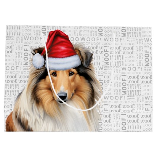 Kerstcollie Hondenliefhebber Wof Wordvakantie Groot Cadeauzakje (Achterkant)