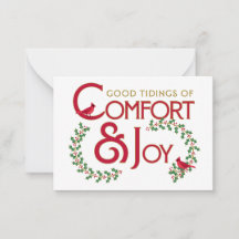 Kerstcomfort en -vreugde Aangepaste Platte Notitie