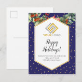 KerstConfetti Logo Business Postcard Briefkaart (Voorkant / Achterkant)