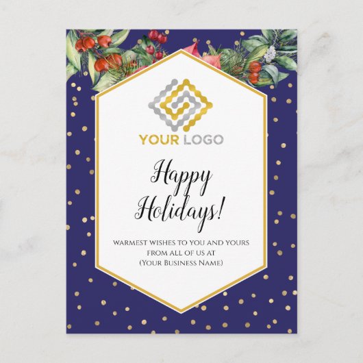 KerstConfetti Logo Business Postcard Briefkaart (Voorkant)