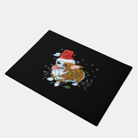 Kerstcorgi Deurmat (Schuin)