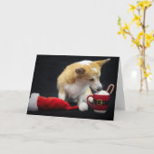 Kerstcorgi die Witte Crème Eet Kaart (Gele Bloem)