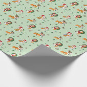 Kerstcorgis Cadeaupapier (Hoek)