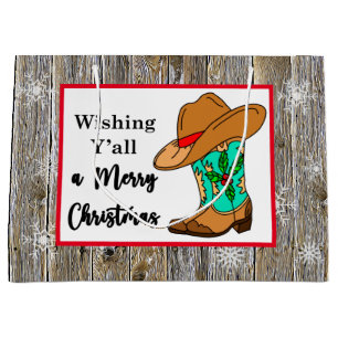 Kerstcowboy Boots en Pet Festive Groot Cadeauzakje