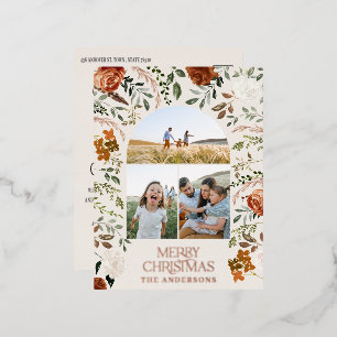 Kerstcrème botanisch elegante hert 3 foto foi folie feestdagen briefkaart