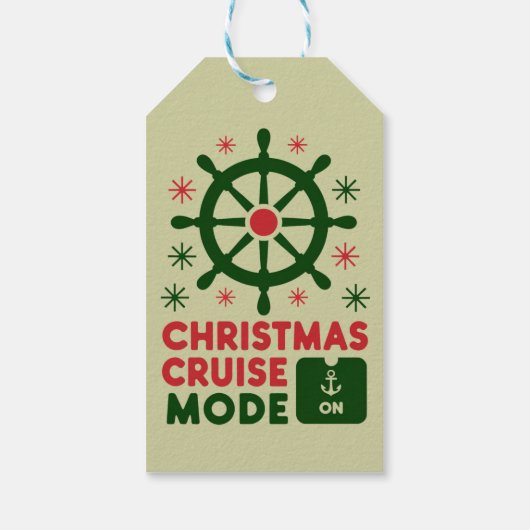 Kerstcruisemodus op schip Kerstmis 2024 Cadeaulabel (Achterkant)