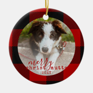 Kerstcute Red Pset Dog Foto Keramisch Ornament