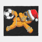 kerstdabbing Gingerbrood Man Dab Soccer Footb Fleece Deken (Voorkant (Horizontaal))