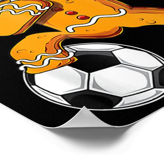 kerstdabbing Gingerbrood Man Dab Soccer Footb Poster (Hoek)