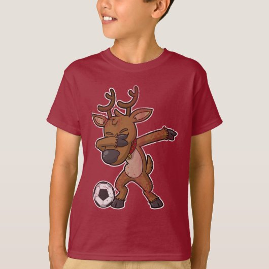 Kerstdabbing Reindeer Soccer T-shirt (Voorkant)