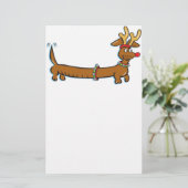 Kerstdachshund Briefpapier (Staand voorkant)