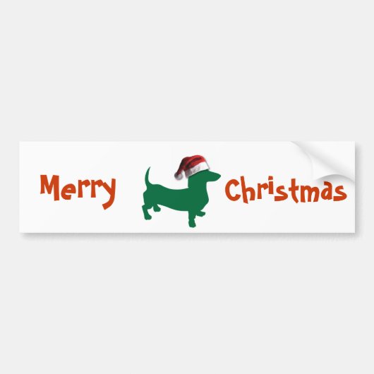 Kerstdachshund Bumpersticker (Voorkant)