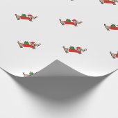 kerstdachshund cadeaupapier (Hoek)
