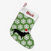 Kerstdachshund en Santa Hat Pet's Kleine Kerstsok (Voorkant (Hangend))