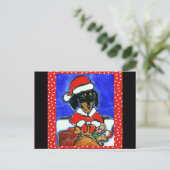 Kerstdachshund Feestdagenkaart (Staand voorkant)