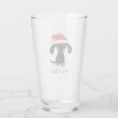 Kerstdachshund | Funny Xmas Wiener Dog Custom Glas (Achterkant)