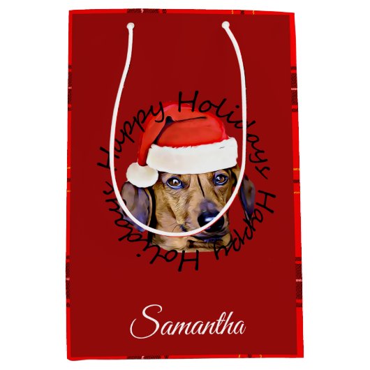 kerstdachshund-hond Aangepaste cadeautas (Voorkant)